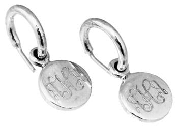 Sterling Silver Dime Sized Engravable Post Hoops Earrings - Atlanta Jewelers Supply