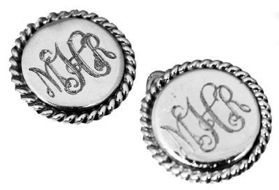Sterling Silver Round Nickel Sized Earring With Roped Edges - Atlanta Jewelers Supply