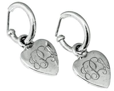 Sterling Silver Post Earring With Heart Shape Engravable Dangle Discs - Atlanta Jewelers Supply