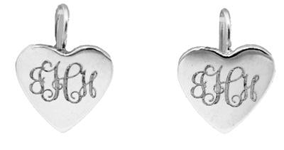 Sterling Silver Post Heart Shape Engravable Disc Earing - Atlanta Jewelers Supply