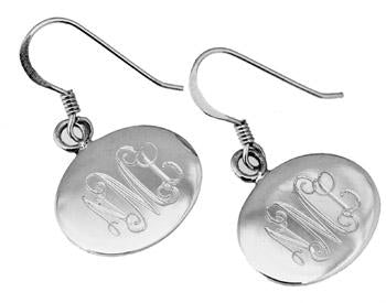 Sterling Silver Engravable Horizontal Oval French Wire Earrings - Atlanta Jewelers Supply