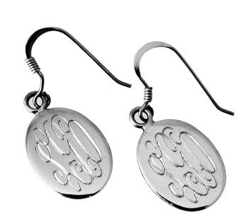 Sterling Silver Engravable Vertical Oval French Wire Earrings - Atlanta Jewelers Supply