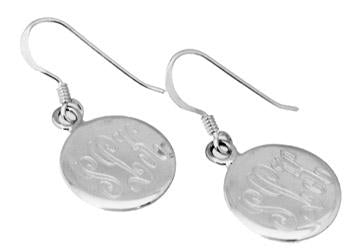 Sterling Silver Engravable Round French Wire Earrings - Atlanta Jewelers Supply