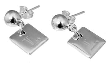 Sterling Silver Engravable Square Earrings - Atlanta Jewelers Supply