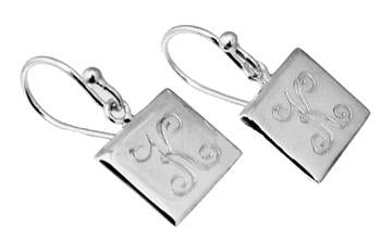 Sterling Silver Engravable Square French Wire Earring - Atlanta Jewelers Supply