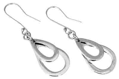 Sterling Silver Double Wire Tear Drop Shape French Wire Earrings - Atlanta Jewelers Supply