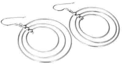Sterling Silver Round Triple Wire French Wire Earrings - Atlanta Jewelers Supply