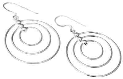 Sterling Silver Round Triple Wire French Wire Earrings - Atlanta Jewelers Supply