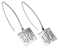 Sterling Silver Square Engravable Earring On Long Wire - Atlanta Jewelers Supply