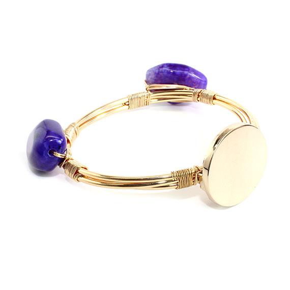 Purple Stone Engravable Wire Bracelet - Atlanta Jewelers Supply