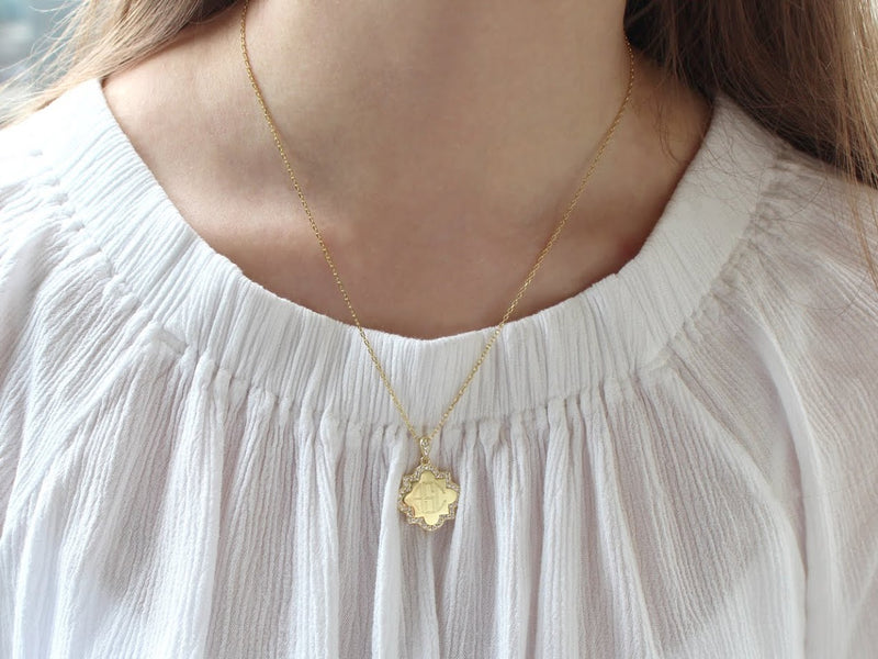 Sterling Silver Engravable Quatrefoil Necklace - Atlanta Jewelers Supply