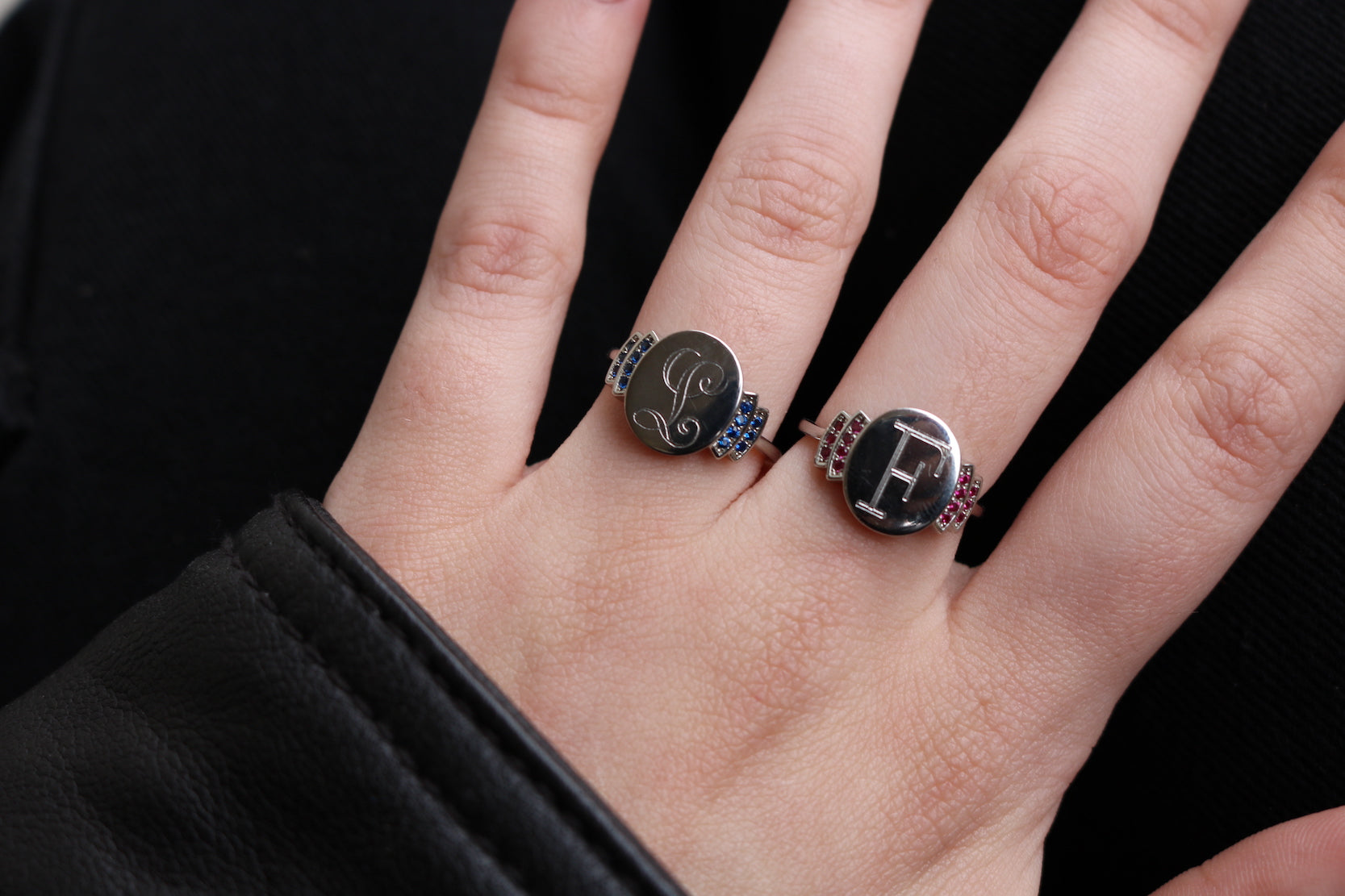 Sterling Silver Nora Ring Three styles (Clear CZ, Ruby, Blue Gemstone)