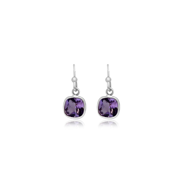 Purple Gemstone Square Earrings - Atlanta Jewelers Supply