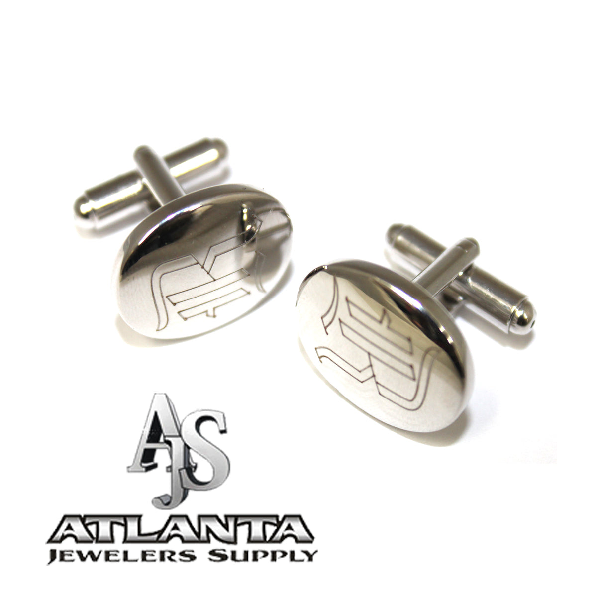 Stainless Steel  Engravable Cufflinks Comes in Oval,Round,And Square Shape - Atlanta Jewelers Supply
