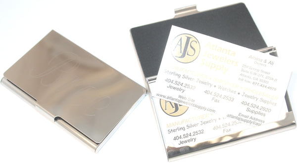 Engravable Plain Business Card Holder. - Atlanta Jewelers Supply