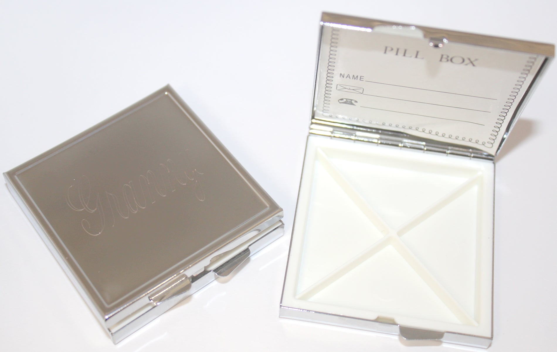 Engravable Plain Square Pill Box - Atlanta Jewelers Supply