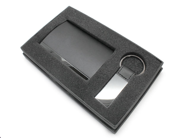 Silver Plated, Non Tarnish Gift Set featuring a Card Holder and Keychain. - Atlanta Jewelers Supply