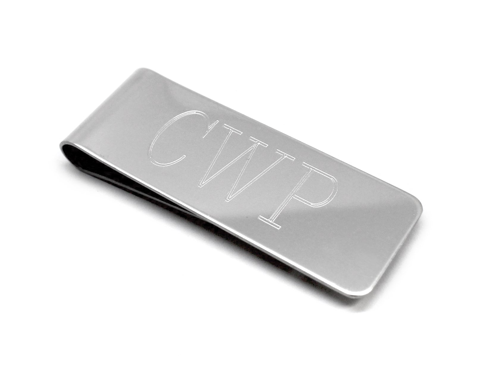 Engravable Silver Plated 2" x 0.75"  Non Tarnish Money Clip - Atlanta Jewelers Supply