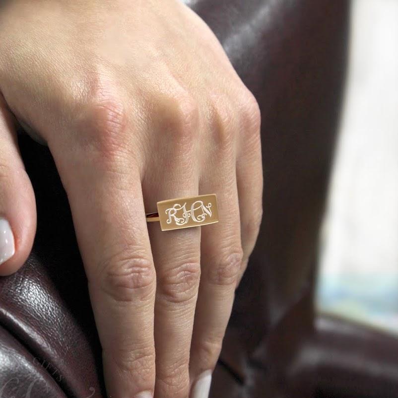 Sterling Silver Engravable  Horizontal Bar Ring - Atlanta Jewelers Supply