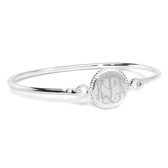 German Silver Engravable Round Bracelet With Rope Design Edge - Atlanta Jewelers Supply