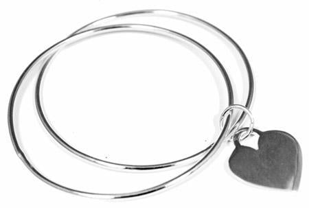 GERMAN SILVER BRACELET WITH ENGRAVABLE HEART CHARM - Ali Wholesale Express