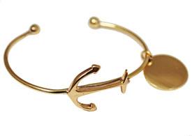 Engravable Gold German Silver Anchor Cuff Bracelet - Atlanta Jewelers Supply