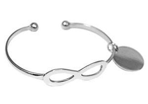 German Silver Infinity Cuff Bracelet With Engravable Disc - Atlanta Jewelers Supply