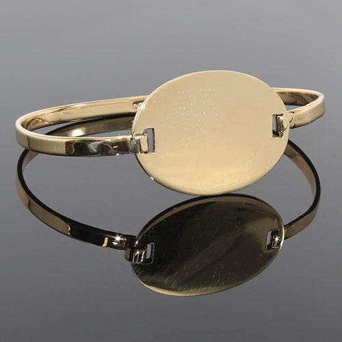 Engravable German Silver Oval Bangle Bracelet - Atlanta Jewelers Supply