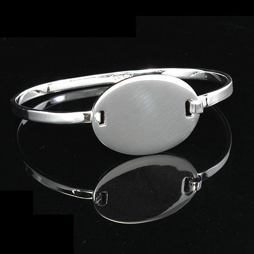 Engravable German Silver Oval Bangle Bracelet - Atlanta Jewelers Supply