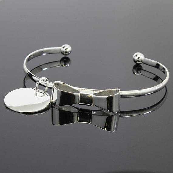 Engravable German Silver Bow Bracelet - Atlanta Jewelers Supply