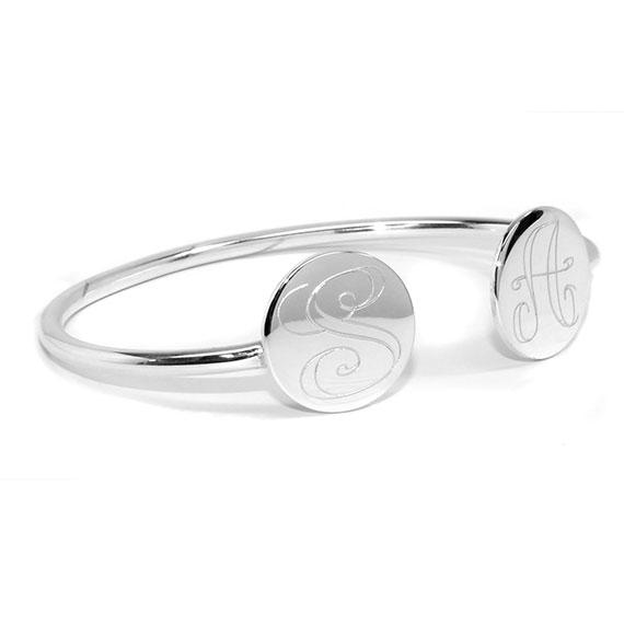 Engravable German Silver Double Round Cuff Bracelet - Atlanta Jewelers Supply