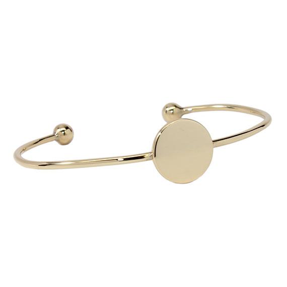 Engravable Gold German Silver Round Cuff Bracelet - Atlanta Jewelers Supply