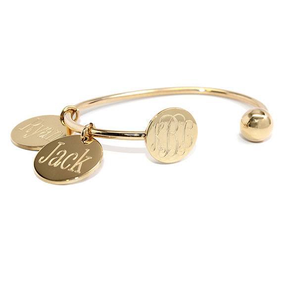 Engravable Gold German Silver Ball And Disc Bracelet With Two Bonus Discs - Atlanta Jewelers Supply