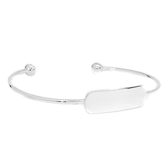 Engravable Gold and Silver German Silver Rectangle Cuff Bracelet - Atlanta Jewelers Supply