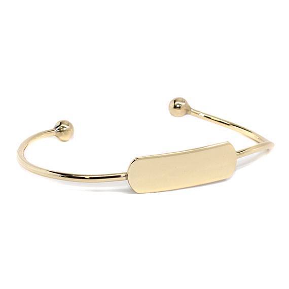 Engravable Gold and Silver German Silver Rectangle Cuff Bracelet - Atlanta Jewelers Supply