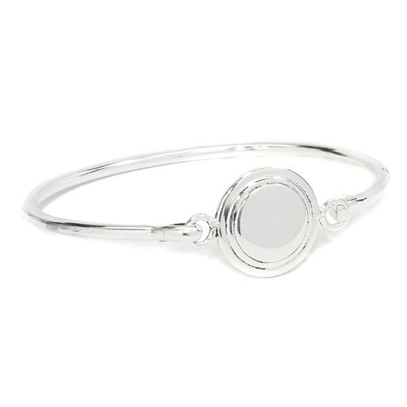 Engravable German Silver Round Bracelet With Beveled Edge - Atlanta Jewelers Supply