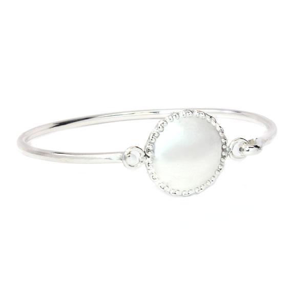 Engravable German Silver Circle Bracelet With Elegant Edge Design - Atlanta Jewelers Supply