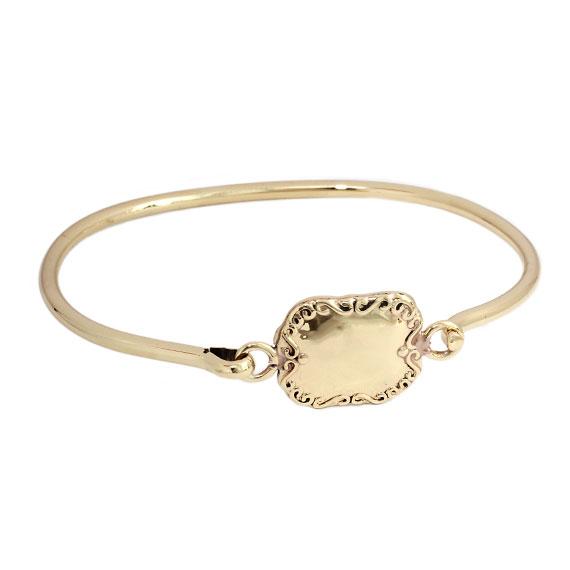 Engravable German Silver Gold-Colored Square Bracelet - Atlanta Jewelers Supply