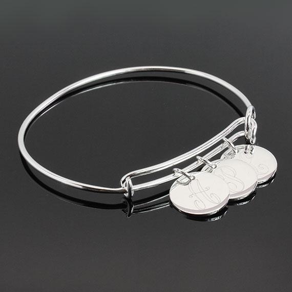 Engravable German Silver Adjustable Bracelet with Three Disc - Atlanta Jewelers Supply