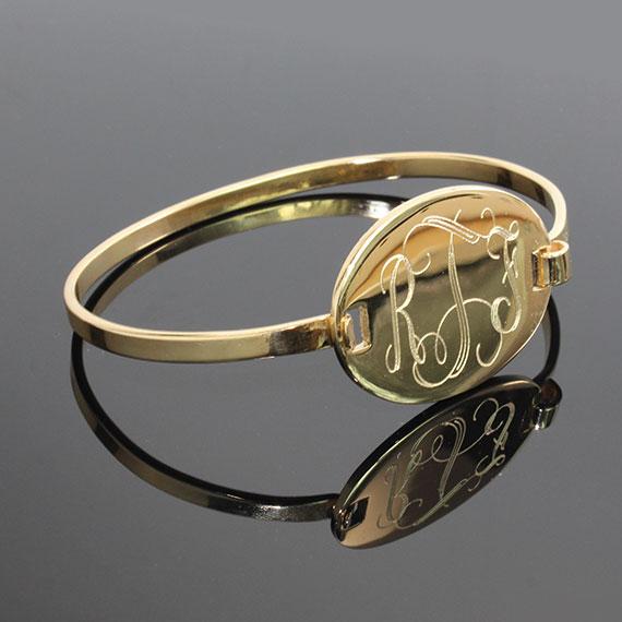 Engravable German Silver Oval Bangle Bracelet - Atlanta Jewelers Supply