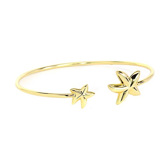 Sterling Silver Gold Starfish Cuff Bracelet - Atlanta Jewelers Supply