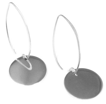 Engravable German Silver Circle Threader Earrings - Atlanta Jewelers Supply