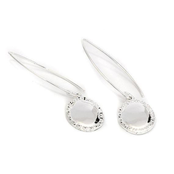 Engravable German Silver Oval Earrings With Spoon Design Border - Atlanta Jewelers Supply