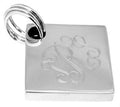 Engravable Puffed German Silver Square Pendant In Diamond Shape With Three Rings - Atlanta Jewelers Supply