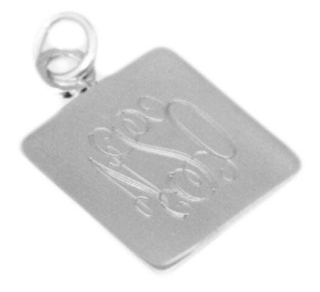 Engravable German Silver Square Pendant With Ring On Top - Atlanta Jewelers Supply