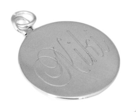 Engravable German Silver Round Pendant With Ring On Top - Atlanta Jewelers Supply