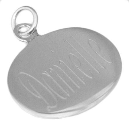 Engravable German Silver Oblong Oval Pendant With Ring On Top - Atlanta Jewelers Supply