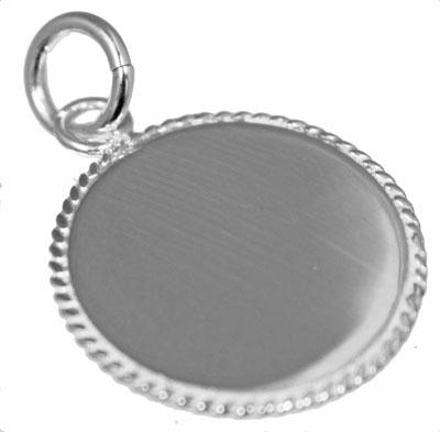 Engravable German Silver Round Pendant With Rope Design Trim - Atlanta Jewelers Supply