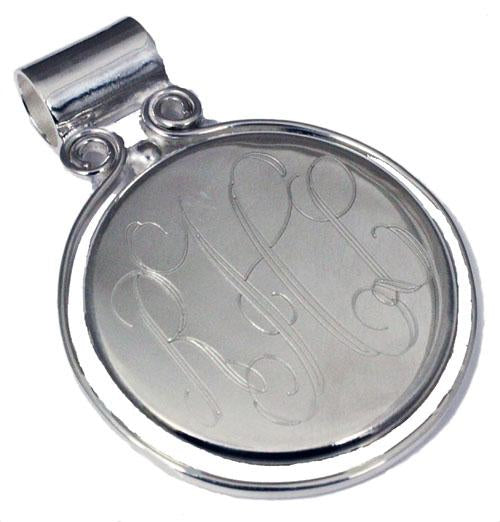 Engravable Non-Silver Round Pendant With Barrel Bail - Atlanta Jewelers Supply