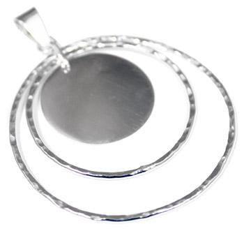 Engravable German Silver Pendant With Two Hammered Wires - Atlanta Jewelers Supply